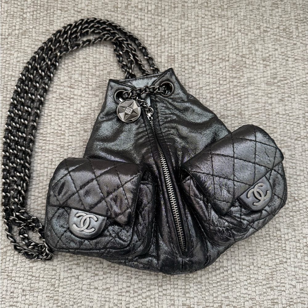 Chanel Mini Anthracite Backpack Purse
